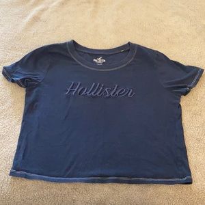 Hollister crop top tee in blue size xs